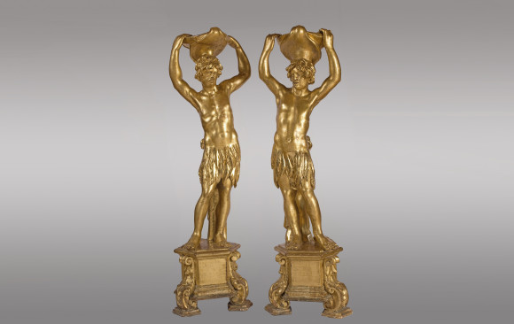 Esculturas en madera dorada Venecianas<br/>Principios del Siglo XVIII