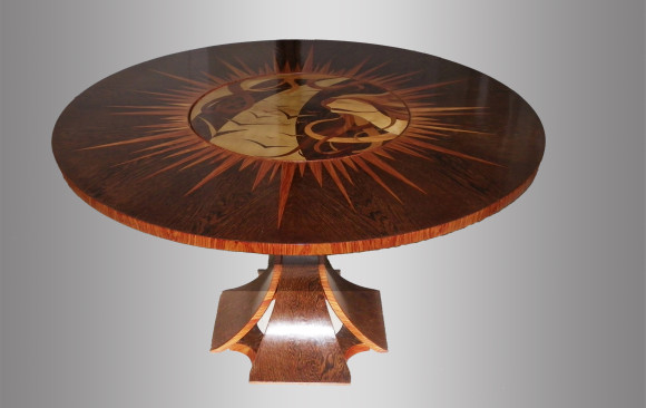 Mesa en madera de palma y palorosa<br/>Pieza única