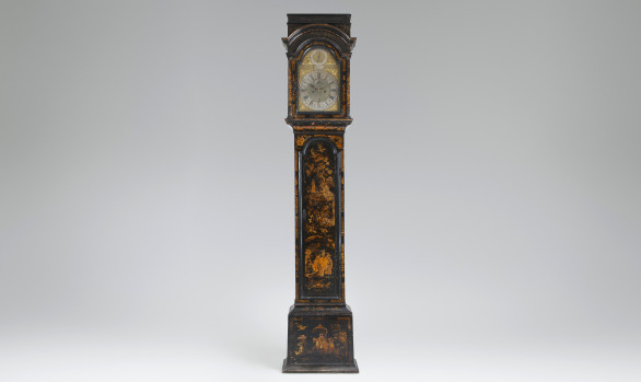 Reloj Inglés de pie lacado con chinoiseries<br/>Hacia 1730