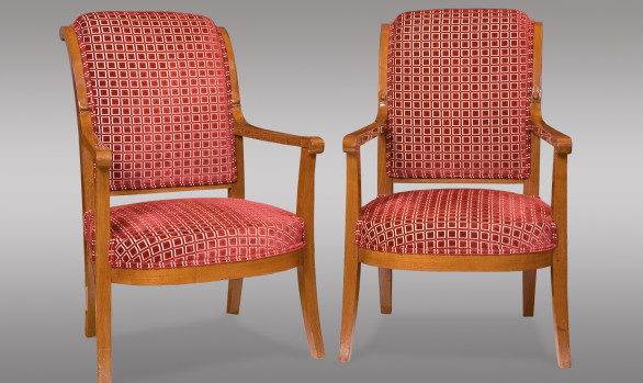 Stylized Mahogany Armchairs <br/>Directoire Period