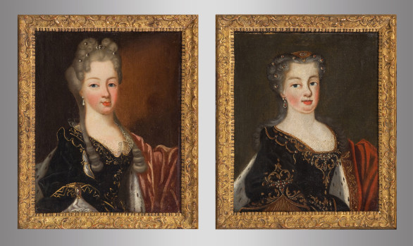 A delicious Naif Paintings <br/>of two daughters of Louis XV<br/>Eighteenth Century