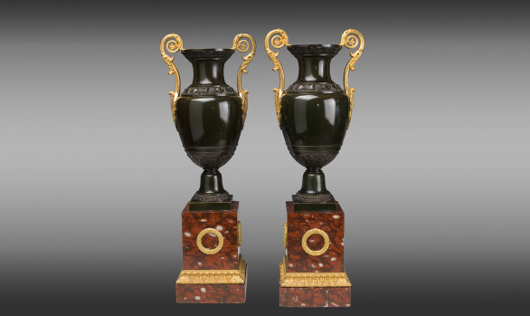 Pair of French Restoration Urns <br/>19th. Century