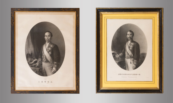 Pair of Engravings Japanese<br/> Okubo Tosimichi (1830-1878)<br/>and<br/>Sanjō Sanetomi (1837-1891)<br/>Nineteenth Century