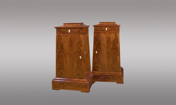 Danish Mahogany Cabinets<br/>  of trapezoidal shape <br/> Nineteenth Century