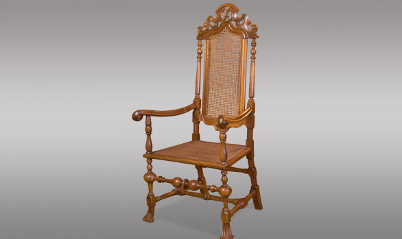 Spanish carved walnut Armchair<br/> Late Seventeenth Century