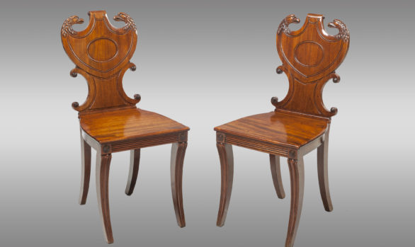 Sillas Inglesas de Hall <br/> Época Regency  Hacia 1815