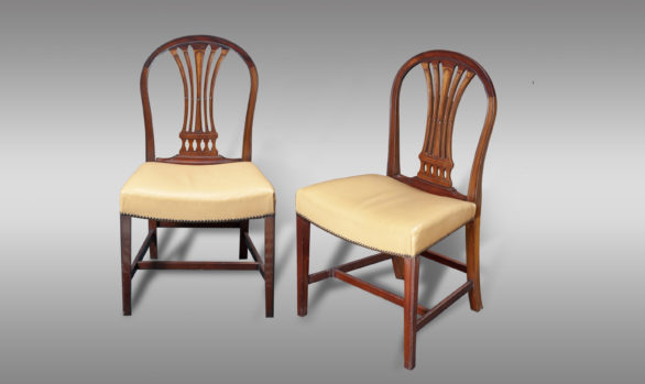 Set of twelve Georgian style dining room chairs<br/> 19th Century