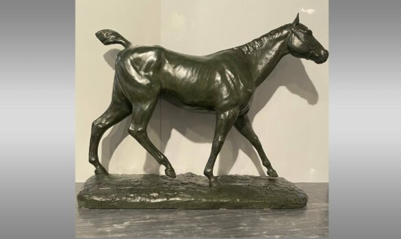 Caballo en bronce <br/>firmado y fechado en la base  <br/> M. de Mathelin 1900