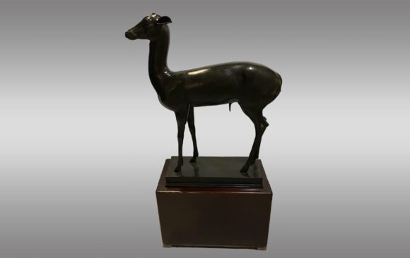 Espectacular ciervo en bronce patinado <br/> Firmado Chiurazzi  Napoli