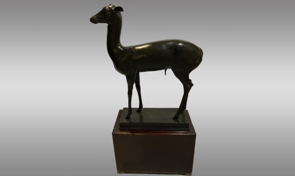 Espectacular ciervo en bronce patinado <br/> Firmado Chiurazzi  Napoli