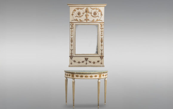 Consola Italiana medio punto <br/>Espejo ''Trumeau''<br/>  Italia Siglo XIX